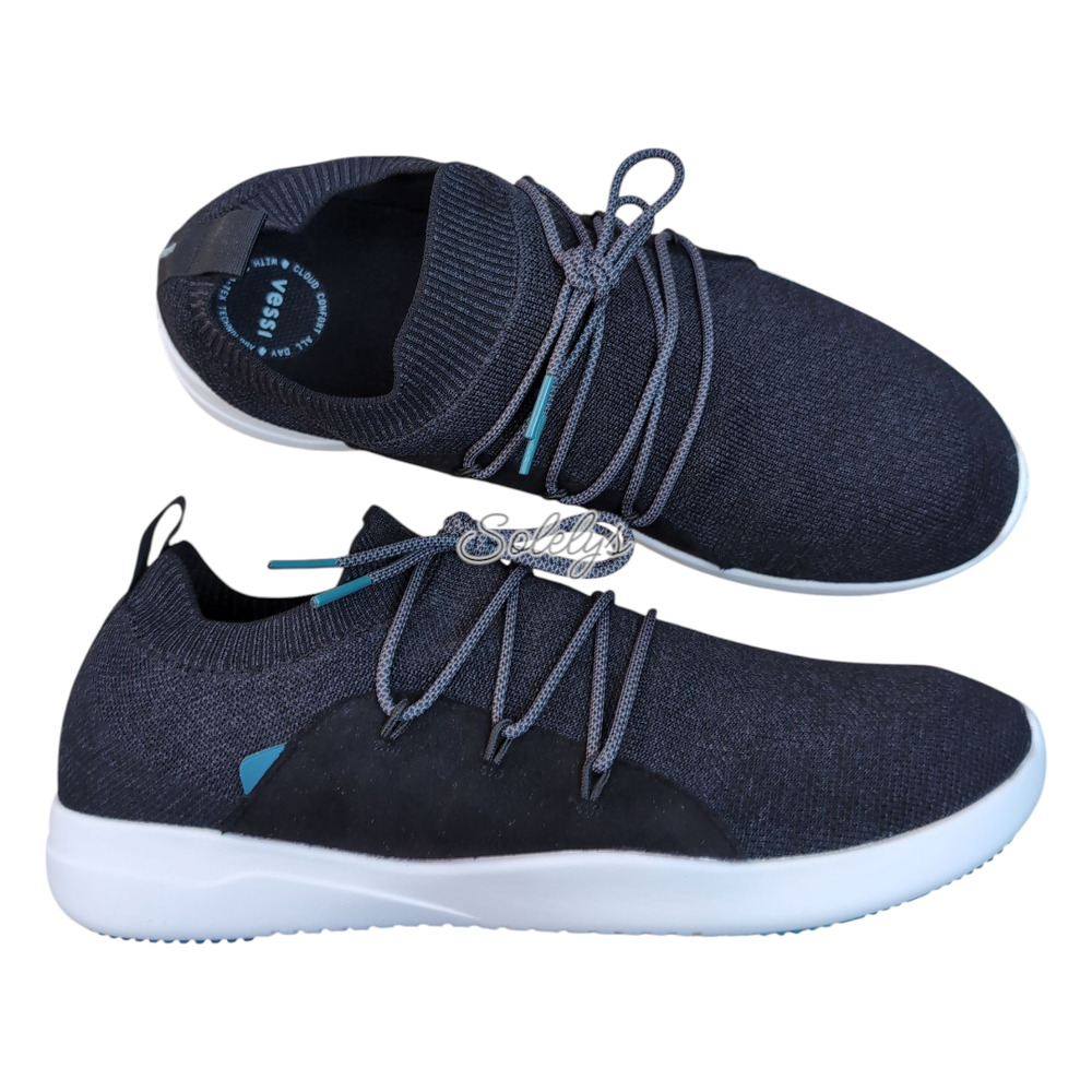 Vessi Cityscape Mens 12 Storm Black White Waterproof Knit DymaTex Sneaker